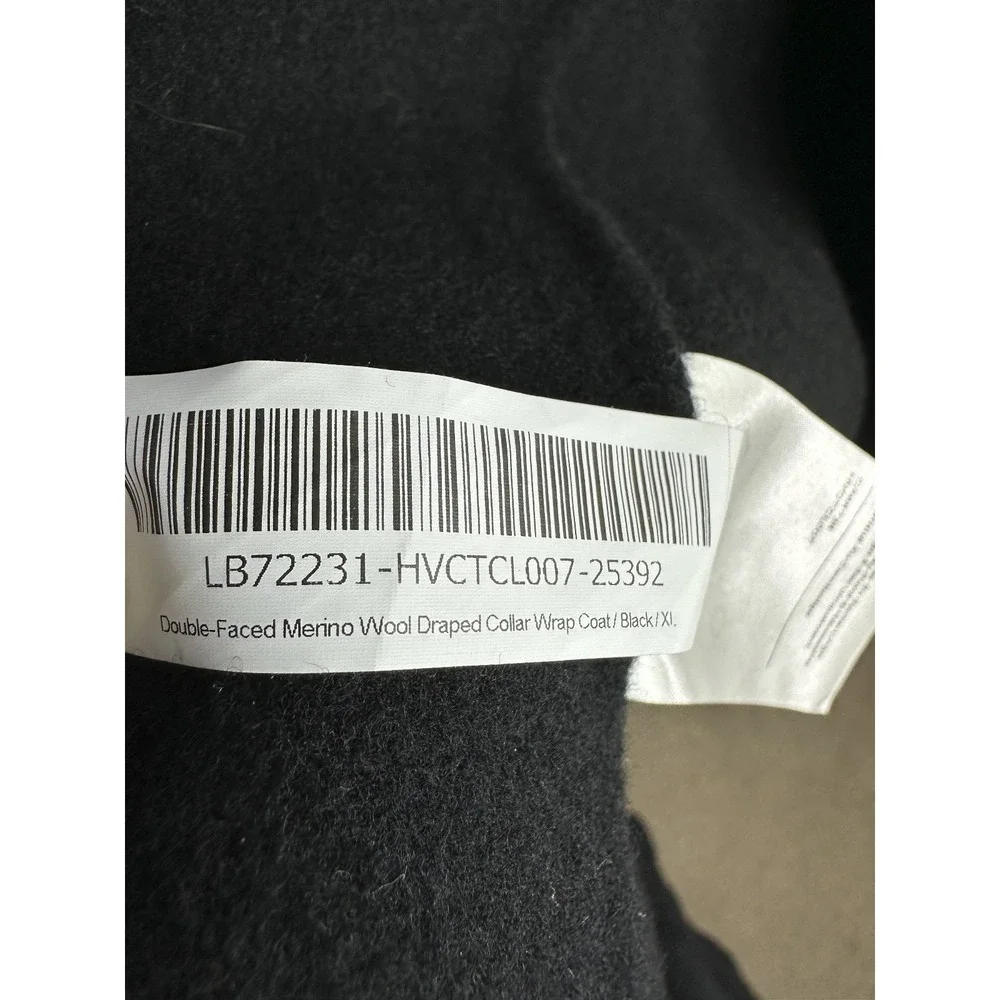 NWT Quince Double Faced Merino Wool Draped Collar Wrap Coat Long Tie Women's XL - Picture 14 of 16